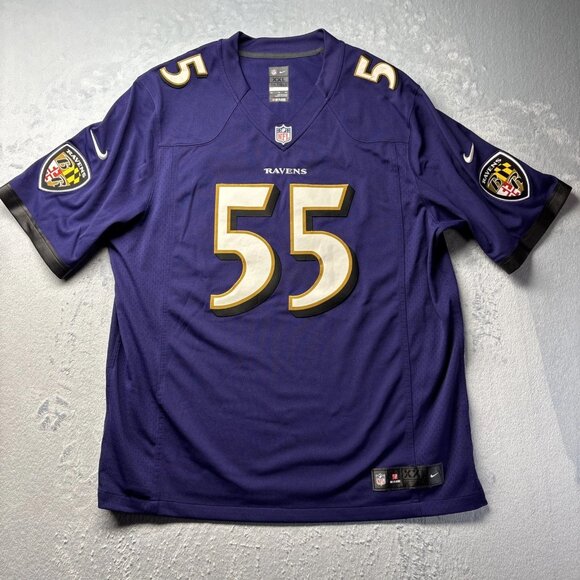 Terrell Suggs Baltimore Ravens #55 Nike On-Field Jersey Purple Mens XXL - Picture 1 of 11
